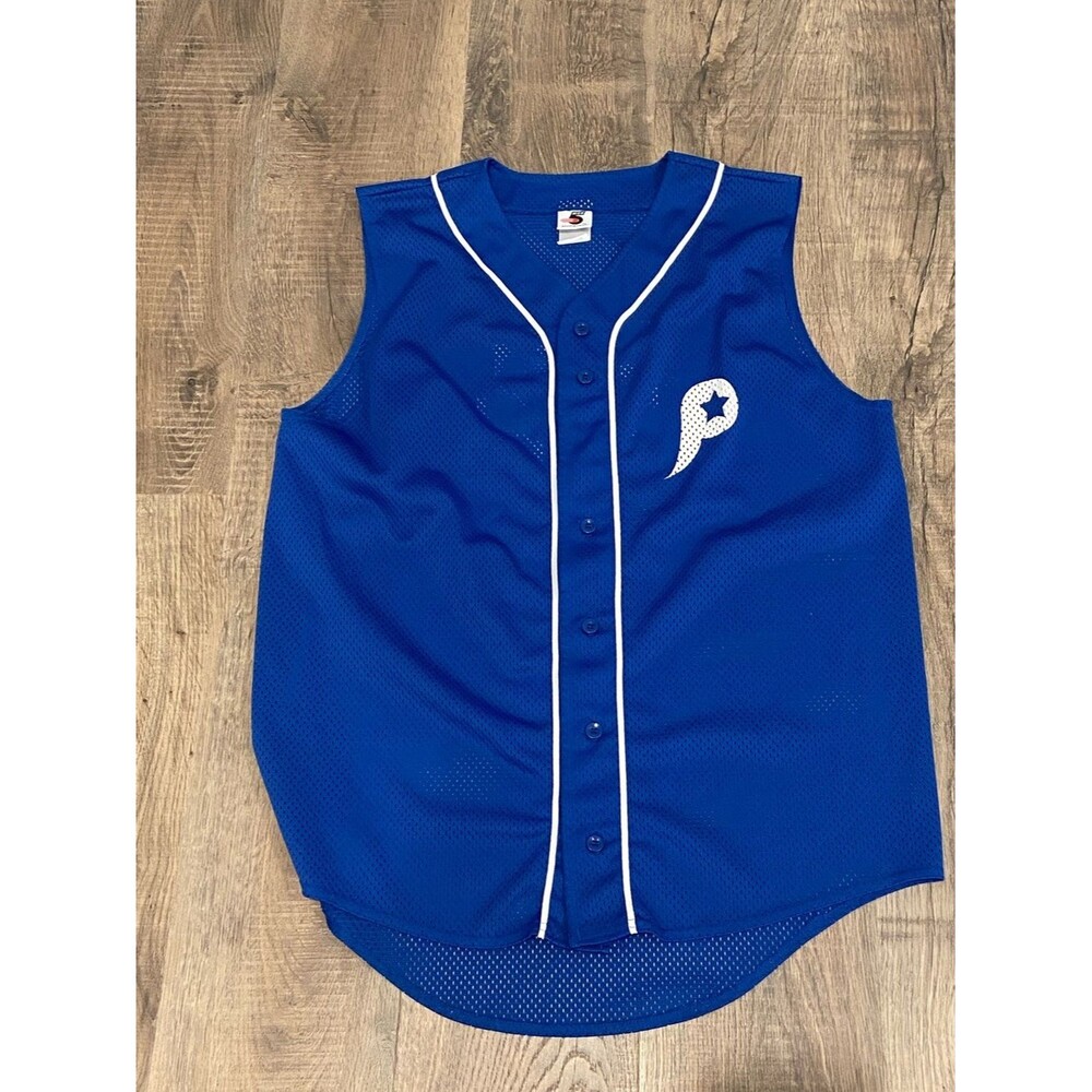 Mens Sportswear High 5 Jersey Blue/ White Large, #14 on the back, all buttons